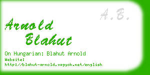 arnold blahut business card